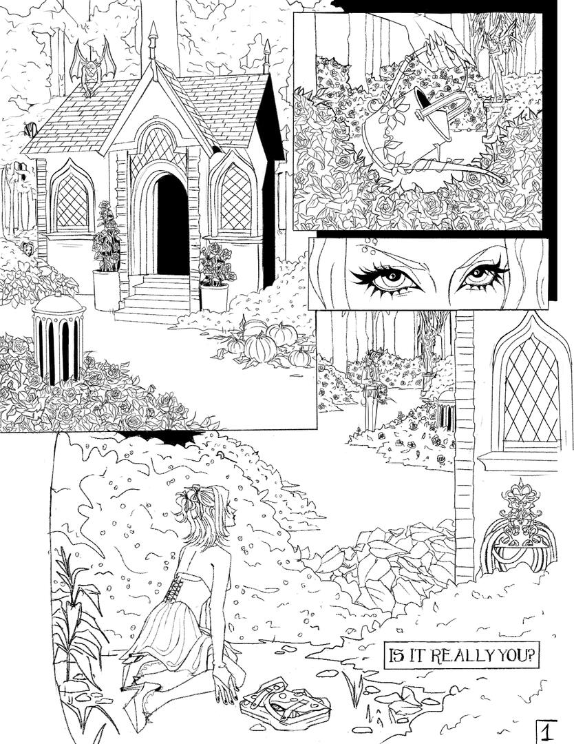 SILVINA & THE ROSE GARDENER PG1 LINEART