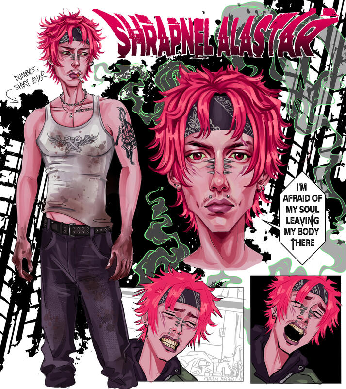 SHRAPNEL 2024- a character design for my comic